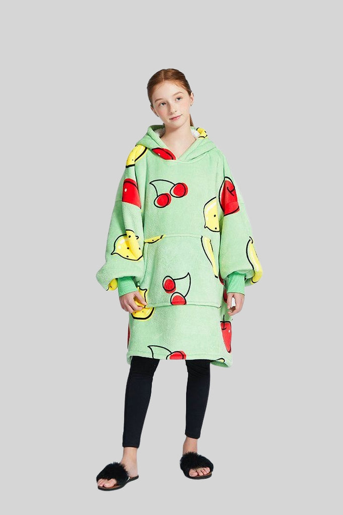 Blushing Cherry Kids | Fruit-themed Blanket Hoodie
